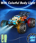 All Terrain 2.4GHz RC Monster Truck With LED Body Lights 20 Kmh Speed Dual Rechargeable Batteries Off Road Toy Car For Boys on road