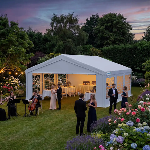 Heavy Duty 20x20 Outdoor Party Tent Gazebo White Event Shelter Wedding Canopy With Removable Sidewalls And Windows Storage Bags
