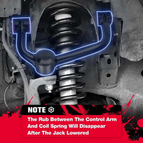 Installed 2-4 Inch Upper Control Arms For Ford F-150 2004-2020 Lift Kit Tubular Black Suspension Arms Bolt-On Alignment