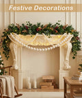 Pearl Ball Garland Set 10 Pieces 2.2 Inch Refills For Wedding Backdrops Table Decor Easy Setup And Reusable Pearl Ball Decorations For Parties And Events on fireplace mantle