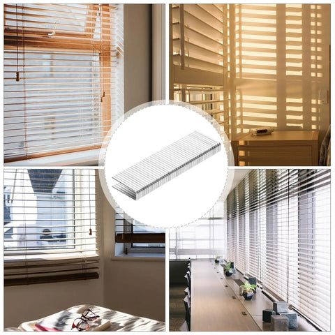 Tough As Nails Plantation Shutter Repair Staples Kit with durable louver tabs for vertical blinds on window frames.