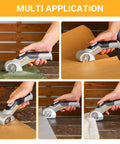 DEKOPRO 4v Cordless Electric Scissors With Safety Lock Cardboard Cutter for cutting fabric, cardboard, and plastic.