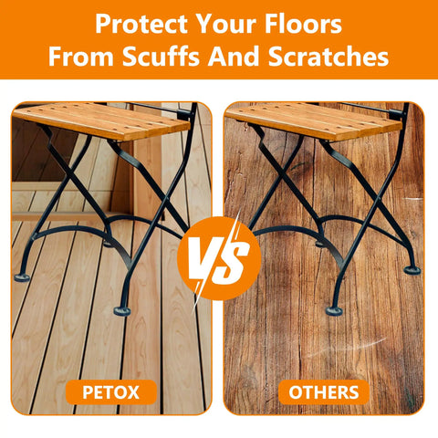 Rugged Wrought Iron Patio Furniture Foot Caps Scratch Resistant Scuff Guards For Metal Chairs comparison on wood floors.