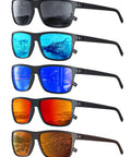 Polarized Square Sunglasses For Men And Women, UV Protection, Classic Black Frame For Fishing Driving Golf, 5 Pack