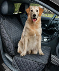 Dog sitting on Waterproof Front Seat Car Cover With Side Flaps For Dogs Nonslip Scratchproof Seat Protector For Cars Trucks