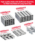 5000 pcs of high-quality staples and nails for the 6 in 1 Heavy Duty Staple Gun and Brad Nailer Kit Pro Grade Power Adjustable Drive