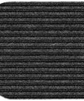 Close-up of ribbed texture on Set of 15 Skid Resistant Double Ribbed Carpet Stair Treads Smokey Black 9x36 Inches Non Slip Backing Safe Steps