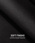 Headliner fabric close-up in black synthetic suede polyester with soft finish