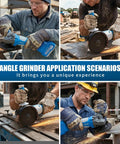 Workers using Cordless Brushless Angle Grinder Kit 21V 12000 RPM With 4.5 To 5 Inch Grinding Discs, Includes Dual 4.0Ah Batteries And Fast Charger