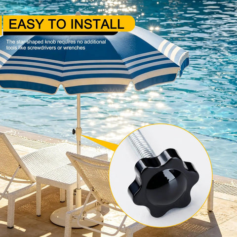 Killer Star Knobs With Galvanized Steel Bolts 1/4-20 Thread Built Tough For No Sweat Hand Tightening Durable Non Slip Handles on beach umbrella.