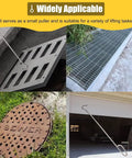 Badass Manhole Hook 3 Pack Drain Lid Lifter With No Sweat Grip Portable Handle For Heavy Septic Tank Cover Removal And Quick Back Saving Yard Jobs used on various drainage covers.