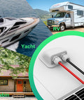 Weatherproof Double Cable Entry Gland for RV roof solar junction box, installed on RVs, boats, and cabins, fits 14-10 AWG cables.