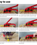 Step-by-step guide using All In One Banding Kit With Poly Strapping Tensioner Sealer Tools 3200 Inch PP Band Roll And 100 Metal Seals