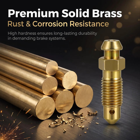 Premium Solid Brass Brake And Coolant Bleeder Replacement Kit with high durability and corrosion resistance for cars and trucks.
