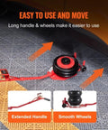 Huge 1550W Magnetic Drill Press With Two Inch Boring Diameter And Five Thousand Pound Holding Power showcased with extended handle and wheels.