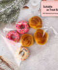 Clear 9x12 Self Seal Cello Bags Pack Of 50 For Packaging Clothes T Shirts Art Prints Treats Party Favors And Gifts Reusable 2.8 Mil OPP Poly Bags Ideal For Small Business Shipping And Storage with donuts inside