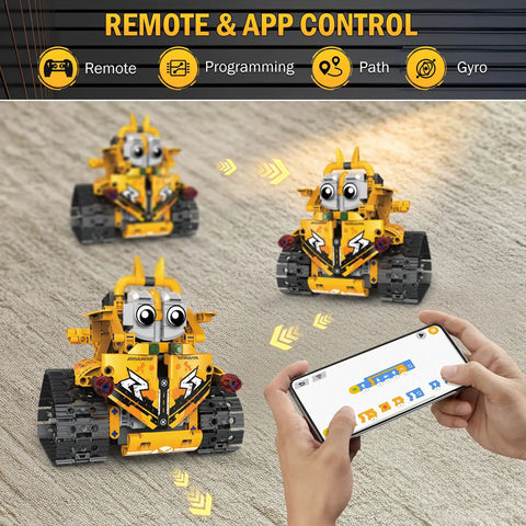 5 In 1 STEM Robot Kit For Kids Ages 8 To 16 With App And Remote Control, 269 Programmable Building Blocks For Boys And Girls
