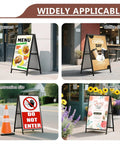 Double Sided 24x36 Inch Street Poster Sign Heavy Duty Folding Sidewalk Board With Slide In Steel Frame in various settings