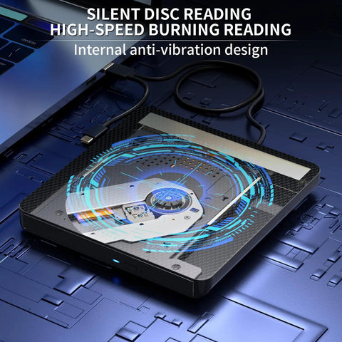External Blu Ray Drive Read Write Burner With USB 3.0 And Type C, BD DVD CD Burner For PC Mac Windows 7 11, Plug And Play Blu Ray Player, 6X Faster Than USB 2.0, Supports 100GB Blu Ray Discs Black, internal anti-vibration design