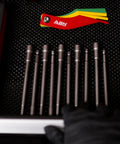Industrial Strength Magnetic Nut Driver Bit Set 5/16 Inch Hex Bits 10 Piece organized in tool drawer with colorful keys