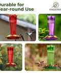 Outdoor 10 Oz Hummingbird Feeder With Ant Moat And Bee Proof Ports, Leak Proof Glass Nectar Dispenser For Birds in garden