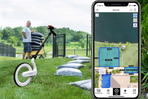 Rock Solid Digital Measuring Wheel And Smart Mapping Kit With Sprayer Attachment And Heavy Duty Carrying Case For Dead Nuts Accuracy And Slick App Sharing