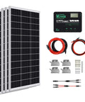 Must-Have 400W 12V Solar Panel Kit With Four 100W Mono Panels And 40A MPPT Controller Bluetooth Enabled For RVs Trailers Campers Marine