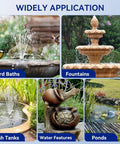 Various applications of 8 Watt Solar Water Pump With Dry Run Protection No Plug Needed For Bird Baths And Small Ponds.