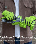 Compact 24V Brushless Mini Chainsaw Electric Pruning Saw For Tree Branch Trimming Pretty Neat Cordless Garden Cutter with tool-free tensioning.