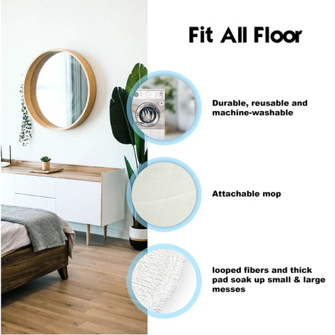 Visual features of Replacement 8.6 Inch Soft Mop Pads For SpinWave 2039 Series Hard Floor Cleaner 6 Pack
