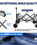Beast Heavy Duty Beach Wagon With 9x4 All Terrain Sandproof Wheels frame showing heavy-duty carbon steel build