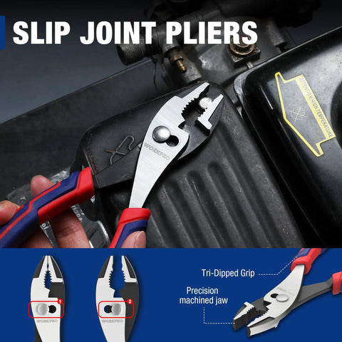 8 Inch Slip Joint Pliers With Large Soft Grip And Rust Prevention Finish used for automotive repair