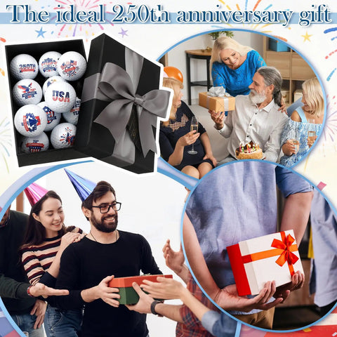 12 Pack Patriotic Golf Balls 250th Independence Day Theme Set For Men And Women Perfect Gift For Dad Mom Husband Grandpa