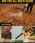 Cordless Leaf Blower For 20V DEWALT Battery, Turbo Boost Brushless Powerhouse cleaning leaves, grass, and wood chips.