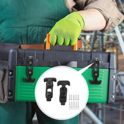 Close-up of Heavy Duty Rubber T Handle Draw Latch 2 Pack on toolbox with mounting kit for off-road adventures