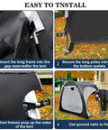 Steps to assemble Rugged Outdoor Bike Storage Tent For 4 Bicycles Or 2 Motorcycles using frame and ground nails.