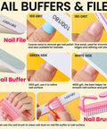 Must Have Pro Grade Gel Nail Polish Remover Tools Kit nail buffers, files, and brush for easy at-home gel removal.