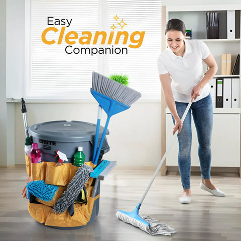 Heavy Duty Trash Can Caddy Apron For 32 To 55 Gallon Bins Fits Brute Rubbermaid Uline And More Vinyl Cleaning Organizer with tools