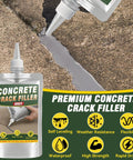 Straight Up Tough Self Leveling Concrete Crack Filler And Cement Joint Sealant For Driveways Patios Sidewalks applied to a crack.