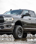 Ram truck with Two And A Half Inch Suspension Leveling Kit For 2014 2024 Ram 2500 3500 Four Wheel Drive Off Road Ready Boosts Ground Clearance.