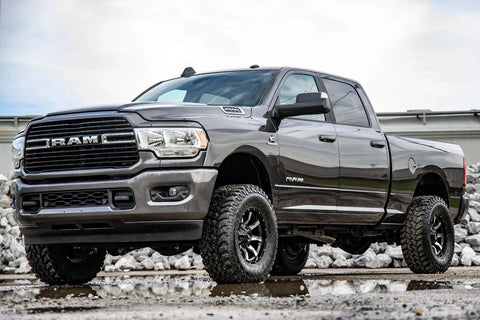 Ram truck with Two And A Half Inch Suspension Leveling Kit For 2014 2024 Ram 2500 3500 Four Wheel Drive Off Road Ready Boosts Ground Clearance.