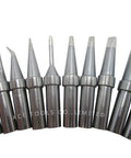 Pro Grade 10 Piece Soldering Tips Set for We1010 We1010Na WES51 WES50 WESD51 PES51 PES50 LR21 LR20 arranged in a row