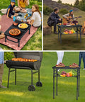 Group using Foldable Camping Table With Storage Net Grab-And-Go Lightweight Aluminum Outdoor Table 23.2 X 16 Inches Portable