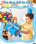 Child excitedly receiving a gift, showcasing the Hella Cool Big Time 120 Piece Math Manipulatives Counting Bear Set With Vibrant Six Color Blocks.