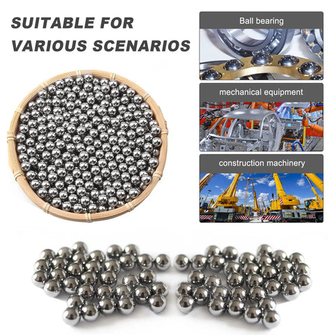 10 Piece Half Inch Steel Bearing Balls Kit For Precision Bearings 12.7mm Chrome Steel Balls Hardened Chrome Alloy Wear Resistant Set For Machinery RC Cars DIY Projects Great For Small Bearings And Precision Work. 12.7mm chrome steel balls shown in tray and use examples
