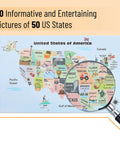 United States Map For Kids Poster Large 24.6 By 14.5 Inches Laminated 200Gsm Colorful Educational Poster With Easy Read Labels Classroom Ready