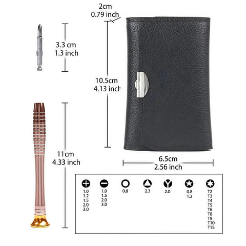 Magnetic 25 In 1 Screwdriver Set With Vanadium Steel Bits Non Slip Handle Portable Leather Case For Electronics