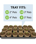 Seedling Starter Tray Set Durable Reusable Plastic Germination Trays With Watertight No Holes Base holding various pots