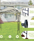 Beefy Heavy-Duty 25mm Thickened Steel Garden Arch Trellis with PE coated rust proof finish in a backyard setting