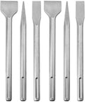 6 Piece SDS Max Concrete Drill Bit Set For Rotary Hammers Includes Point Chisel Flat Chisel And Wide Chisel 11 Inch 280mm Long